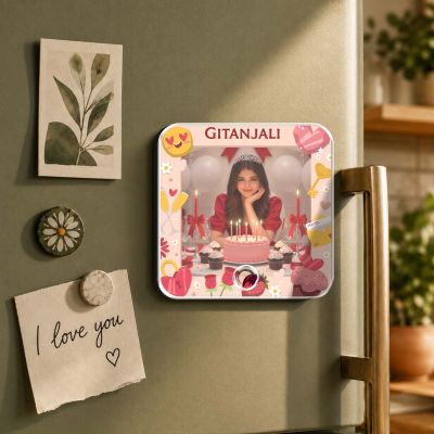 Birthday Gift for Sister & Bestie Customized Musical Fridge Audio Message Gift  Rechargeable Sound Magnet Photo Frame Magnet for Refrigerator